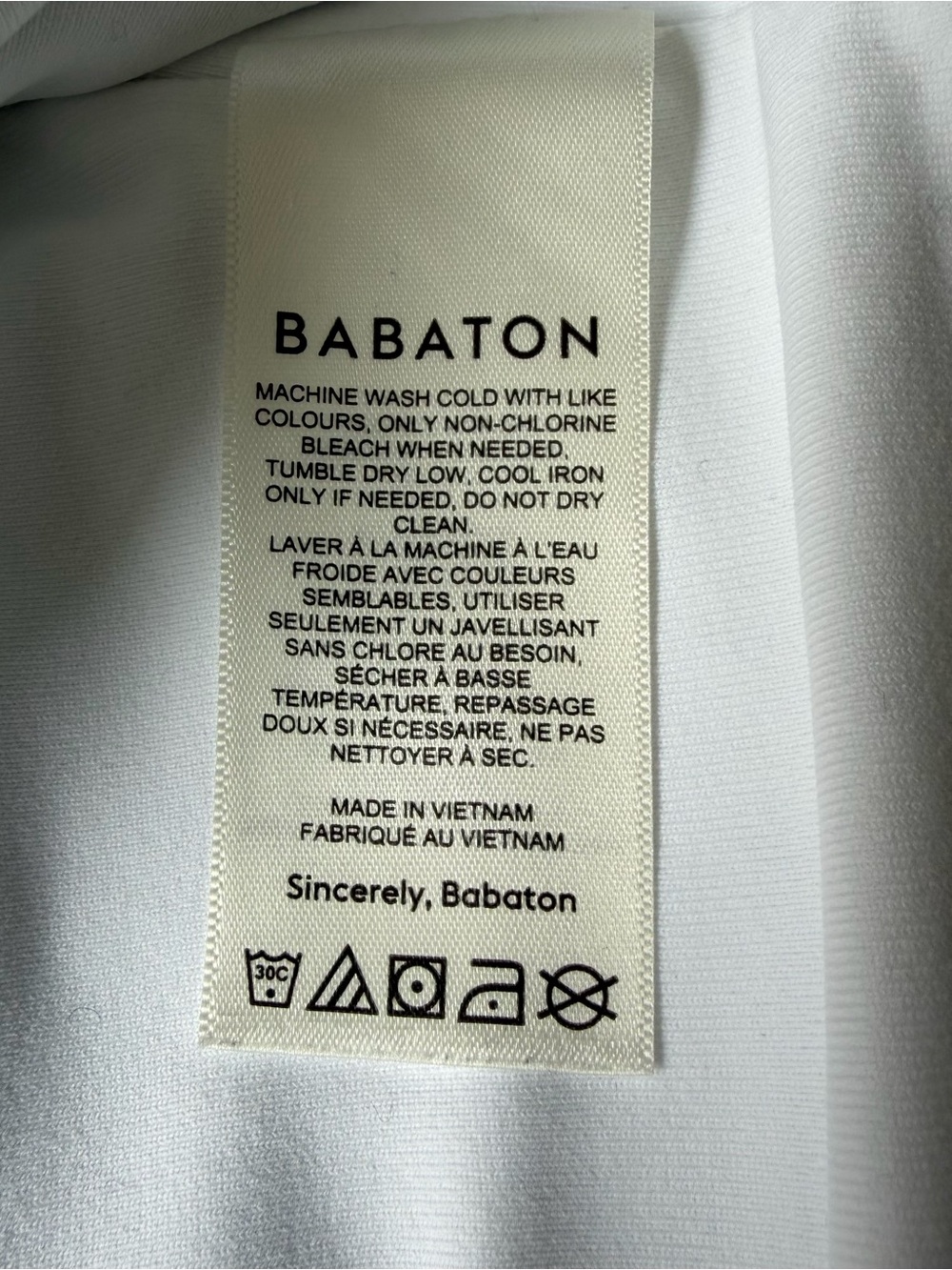 Aritzia Babaton Contour V Neck Long Sleeve Top White S - Picture 10 of 10